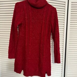 Women's Red Turtleneck Sweater